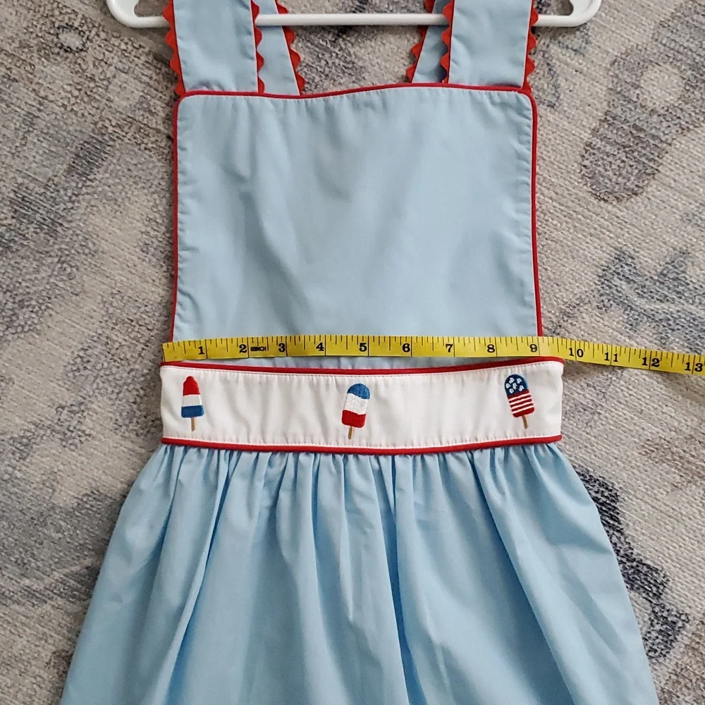 NWT Stitchy Fish Girls Patriotic Embroidered Ice Pop Summer Dress Sz7 - Picture 4 of 9